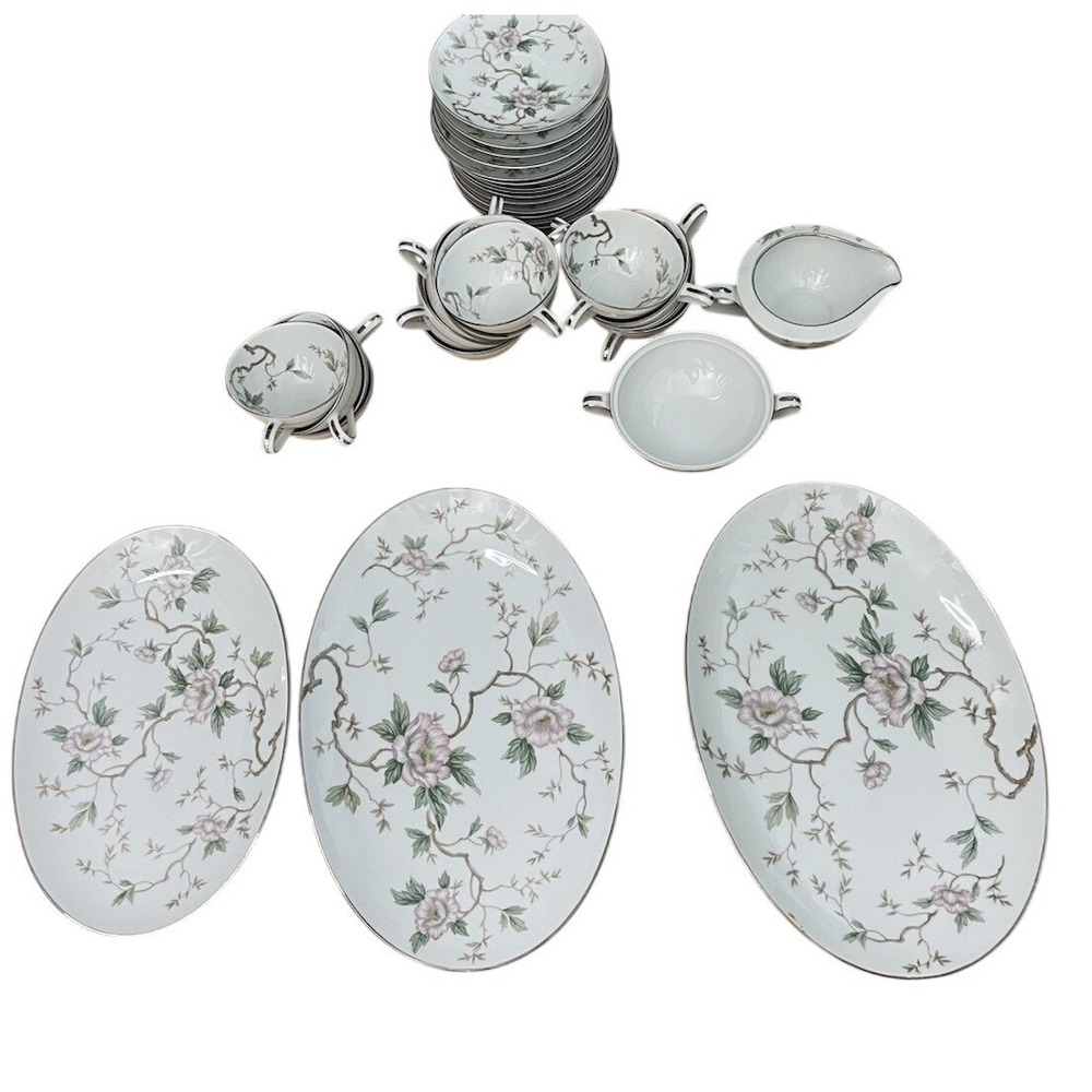 Vtg 60s Set Of 40 Noritake China 5502 CHATHAM Peonies plates cups Oval Platters